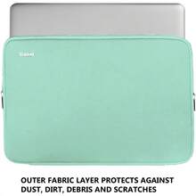 14 Inch Laptop Sleeve, Upgraded Wear-Resistant Shockproof Flip Cover Business Handbag, Fits 14-Inch Laptops - Light Blue - View 5