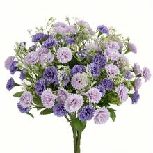 1/3/60 pièces Bouquet artificiel de lilas et d'œillets, texture réaliste, convient pour vase, maison, chambre d'hôtel, décoration de mariage, décoration de table, cadeau d'anniversaire, décoration d'automne et autres occasions, peut également être utilisé comme cadeau pour la maison - Prune - Voir 1