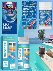 HOZONEX 1件/100g 泳池清潔劑 3合1 pH 測試條，附準確對比色卡，方便水質檢測，適用於私人泳池、戶外景觀泳池、社區公共泳池、健身房泳池、溫泉、SPA 水療池、水產養殖蓄水池，快速檢測 pH 值，換水前後的每日水質自檢 - pH試紙 - 查看 3