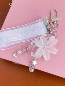 1 Piece Of Ins Style Iris Flower Sweet Ribbon Pendant, Spring Rose Flower Bag Pendant - Multicolor - View 1
