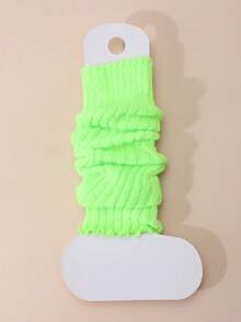 1 Pair Girls' Knitted Leg Warmers, Solid Color Ribbed Ruched Slouch Leg Warmers, Versatile Warm Leggings For Infants And Toddlers, Autumn/Winter Maillard Style, Multiple Fluorescent Colors Available - Multicolor - View 10