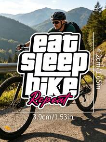 「Eat Sleep Ride Repeat」防水自行車貼紙，優質 PVC 材質耐磨防刮貼花，適用於公路車、山地車及戶外使用 - 彩色 - 查看 8