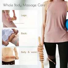 Curved Wood Therapy Massage Roller Tools,Lymphatic Drainage, Cellulite Massage & Wooden Muscle Roller Stick For Waist And Thigh, Stomach Rolling Massager Tool - Multicolor - View 6