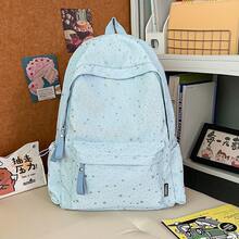 1pc Star Print Fashion Backpack With Pendant, Unisex Back To School Gift, Stylish Star Student School Bag, Large Capacity Portable Women's Backpack, Suitable For Primary, Middle, High School And College Students, Laptop Bag, High Quality Women's Bag, Great Holiday Gift And Travel Essential, Can Hold Summer Clothes - Multicolor - View 13