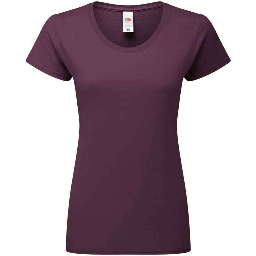 Fruit Of The Loom Womens/Ladies Fit Ringspun Premium Tshirt - Dark Plum - View 1