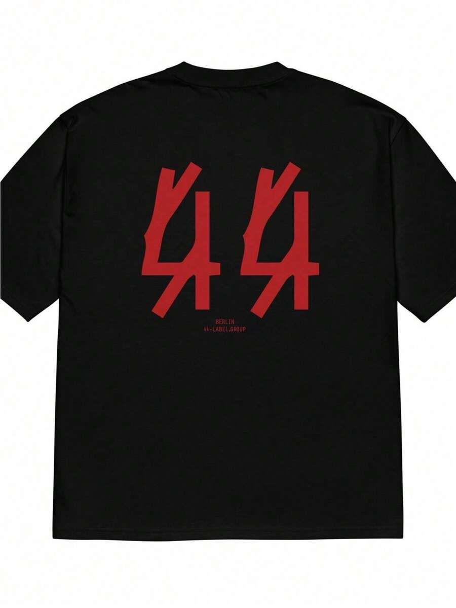 -Camiseta de cuello redondo de algodón de moda 2026 44 LABEL GROUP – Techno-Music--Camiseta, unisex, estilo urbano oversize, regalo ideal para los fans de la música rave, algodón estampado, para el 2026 - Negro - Ver 1