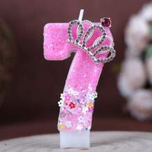 1PC 0-9 Number Birthday Candle Plum Blossom Rhinestone Crown Accessory Creative Handmade Birthday Candle Atmosphere Theme Party Birthday Party Cake Decoration Birthday Number Candle - View 23