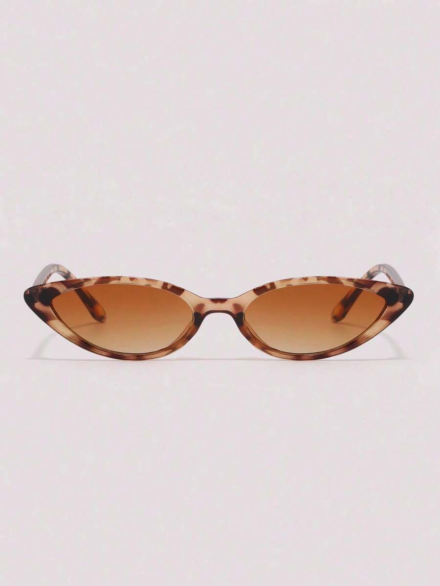 Visivana 1 Pair Unisex Leopard Print Frame Cat Eye Sunglasses, Bohemian Style, For Driving, Camping, Tropical Beach Vacation, Outdoor Travel, Family Outings Elegent Modern - White Leopard Double Tea - View 1