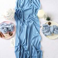 1件 桌巾 30*180cm/11.8*70.8inch 50*300cm/19.68*118.1inch 經典簡約時尚設計 適合戶外後院野餐 節日自助餐 公司開幕招待會 精品咖啡廳桌飾 - 霧霾藍 - 查看 1