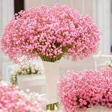 1 Set de 11.81 Pulgadas de Aliento de Bebé Artificial Rosa, Adecuado para Decoración de Bodas y Cumpleaños, Decoración de Arcos, Ramo de Aliento de Bebé DIY, Corona, Decoración del Hogar, Regalo del Día de San Valentín y Decoración Festiva - Multicolor - Ver 10