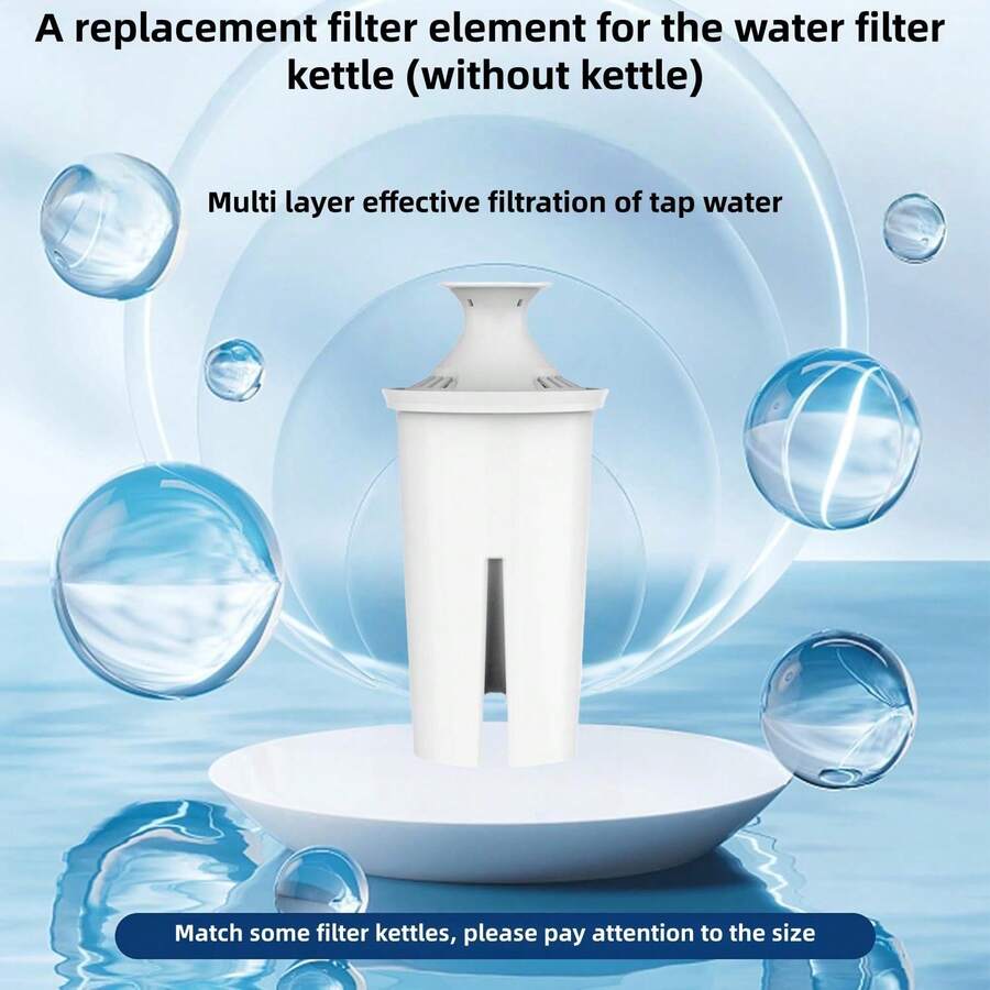 Replacement Filter Cartridges For Home Water Pitcher, 1/3/6 Pack, Filters Out Sediment, Rust, Hair And Other Impurities, Effectively Removes Residual Chlorine, Limescale And Water Alkalinity, Eliminates Water Odors - View 1