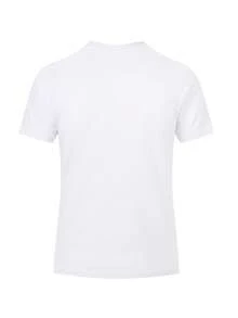 T-shirt de Verão para Homem 100% Algodão 180g Respirável Gola Redonda, T-Shirt Regular Estampa Silhueta Morcego para Uso Quotidiano Casual Outdoor - Branco - Ver 3
