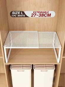 Expandable Metal Closet Storage Organizer Rack, Adjustable Height, Space-Saving Vertical Storage Rack For Clothes, Shoes, Cabinets - Easy To Install, Compatible With Wardrobes, Shoe Racks, Closet Organization, Suitable For Home, Office, Retail Spaces, Closet Storage And Organization - Multicolor - View 12