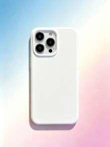 1PC Applicable To Apple 17Promax 16Pro 15 14 13 12 11 Phone Case Large Hole Pure White Full Coverage - White - View 1