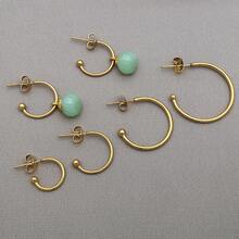 3pcs/Lot 19-28mm C-Shaped Stainless Steel Ear Hooks Earring Posts With Loop C Shape Ear Studs Earrings DIY Jewelry Making Accessories Supplies - Multicolor - View 6