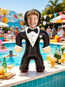 1pc Personalized Groom Inflatable Blow-Up Doll, Customize Your Face, Humorous Bachelorette Party, Bride Gift, Inflatable Man, Wedding Favor, Special Occasion - Multicolor - View 6