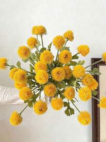 8pcs Artificial Flowers: Dandelion, Onion Flower And Chrysanthemum, Suitable For Home Decor, Living Room, Office, Kitchen, Wedding, Room Decor, Wedding Accessories, Autumn Decor, Wall Decor, Table Centerpiece, Wedding Centerpiece, Decorative Flowers, Wedding Flowers - Multicolor - View 2