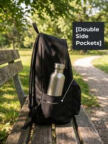 Minimalist Backpack Set - Multifunctional, Neutral, Collegiate Style Backpack; Large Capacity Durable Wear-Resistant Nylon Travel Bag - Multiple Styles - View 6
