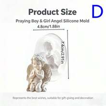 1 Stück 3D kniender Engel Silikonform, für Epoxidharz, Kerzen, Seife, Gipsguss und DIY-Basteldekoration, betender kleiner Engel Statue Form - Weiß - Übersicht 10
