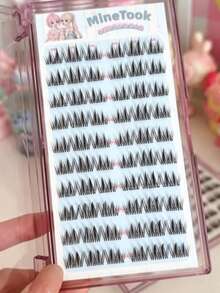 120 Clusters Of Light Makeup Double Flower False Eyelashes, Korean Soft DIY Handmade Eyelashes, Suitable For Light Makeup, Heavy Makeup And Daily Occasions, And Essential Cluster Comic Eyelashes, Cosmetics And Eye Shadow For Daily Commuting. - D - View 3