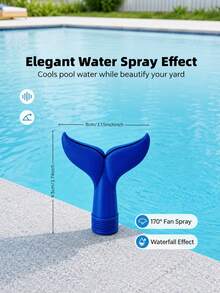 1/2Pcs Universal Pool Fountain Aerator Sprayer, 3/4 Inch Male Thread Pool Waterfall Jet, Tool-Free Hand-Tighten Installation, Adjustable Cooling & Oxygenating Sprinkler For Above Ground & Inground Pools, Summer Pool Accessory - Fish Tail Nozzle - View 5