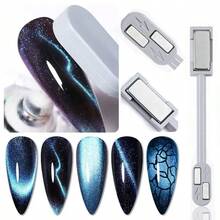 Cat Eye Nail Art Magnetic Tool Set, Professional Magnetic Nail Art Set, Includes Double-Headed Magnet, Ring Magnet, Cylindrical Magnet And Cat Eye Magnetic Wand, Strong Magnetic Effect, Suitable For 3D Starry Sky Velvet Cat Eye Gel Nail Polish, DIY Salon Nail Art Accessories - Multicolor - View 2