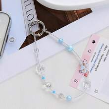 1pc Summer Dopamine Colorful Crystal Flower Beaded Phone Chain, Ins Style Anti-Lost Wrist Strap, Bag & Keyring Pendant, Comes With Spacer - Multicolor - View 9