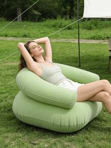 Portable Inflatable Outdoor Leisure Chair, Soft Comfortable U-Shaped Slouchy Sofa Chair, Breathable PVC, Foldable Inflatable Outdoor Leisure Lounge Chair Sofa, Suitable For Living Room, Balcony, Camping, Picnic, Outdoor Seating, Camping Chair - Inflatable Chair - View 8
