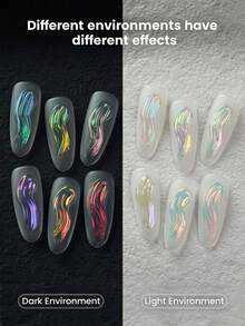 仙女極光美甲粉 - 美人魚極光效果，居家DIY美甲沙龍裝飾閃粉 0.5g/罐，附附著器 - 彩色 - 查看 4