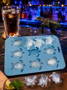 1pc Turtle Shaped Silicone Mold, Suitable For Making Snacks, Cookies, Cocktails, Chocolates, Candies Or Party Ice Cubes - Multicolor - View 1