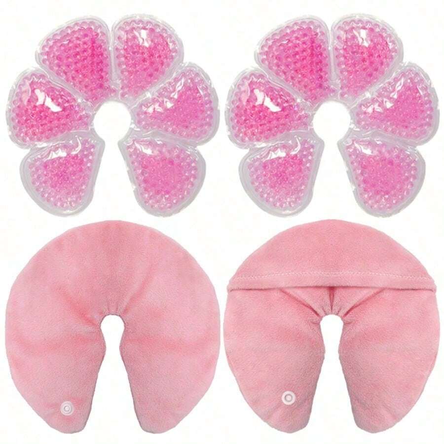 Lyntimo 2pcs Breast Ice Packs With Soft Covers, Hot And Cold Breast Pads, Essential For Breastfeeding Moms - Multicolor - View 1