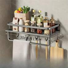 Wall Mounted Kitchen Racks - וו מוט אפור 30 ס"מ - ראה 2