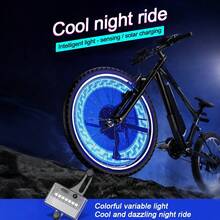 1 pieza Luz de advertencia de LED intermitente con alimentación solar para neumáticos de bicicleta - luces de bicicleta - Ver 4