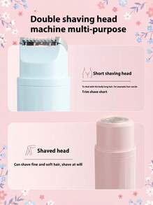 FIYIBAN 2-In-1 Rechargeable Electric Shaver, Wireless Body Hair Trimmer Suitable For Women, With Detachable Soft Touch Blades, Waterproof Design For Wet & Dry Use, USB Rechargeable, Portable For Bikini, Underarm, Leg And Full Body Hair Removal - Multicolor - View 6