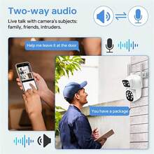 4MP Dual Lens Outdoor Security Camera, 5G WiFi Smart Monitoring Camera, Color Night Vision, Two-Way Audio, AI Motion Tracking PTZ, Dual Monitoring Screen, Wireless Surveillance Video System - Multicolor - View 5