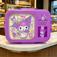 SANRIO 三麗鷗可愛分格便當盒/午餐盒,可微波,適合戶外使用,密封防漏且防交叉污染,便攜卡通風格附湯匙 - 彩色 - 查看 6