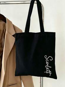 Custom Canvas Tote Bag, Personalized With Your Words, Large Capacity Lightweight Versatile For Women. Great For School, Commute, Travel. - Multicolor - View 6