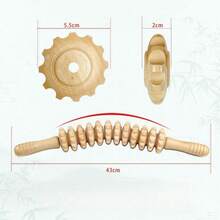 Curved Wood Therapy Massage Roller Tools,Lymphatic Drainage, Cellulite Massage & Wooden Muscle Roller Stick For Waist And Thigh, Stomach Rolling Massager Tool - Multicolor - View 12