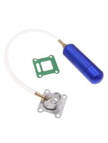 Bouteille de puissance boost en aluminium de course Or Rouge Bleu + Joint de tuyau d'admission pour Mini ATV Quad Dirt Pocket Bike 2 temps 43cc 47cc 49cc - joint de cylindre de compresseur en aluminium + joint de collecteur d'admission - Voir 8