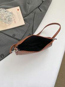 Nueva bolsa de hombro versátil y de moda con textura, bolso de mano para mujer - Marrón 2 - Ver 5