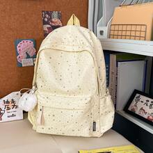 1pc Star Print Fashion Backpack With Pendant, Unisex Back To School Gift, Stylish Star Student School Bag, Large Capacity Portable Women's Backpack, Suitable For Primary, Middle, High School And College Students, Laptop Bag, High Quality Women's Bag, Great Holiday Gift And Travel Essential, Can Hold Summer Clothes - Multicolor - View 20