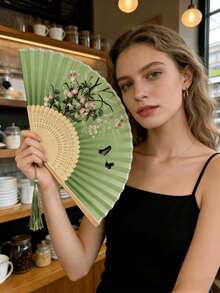 1件復古流蘇摺扇，中式經典摺扇，漢服旗袍配件扇，舞蹈表演扇，婚禮伴娘扇，家居裝飾扇，便攜手持扇 - I - 查看 1