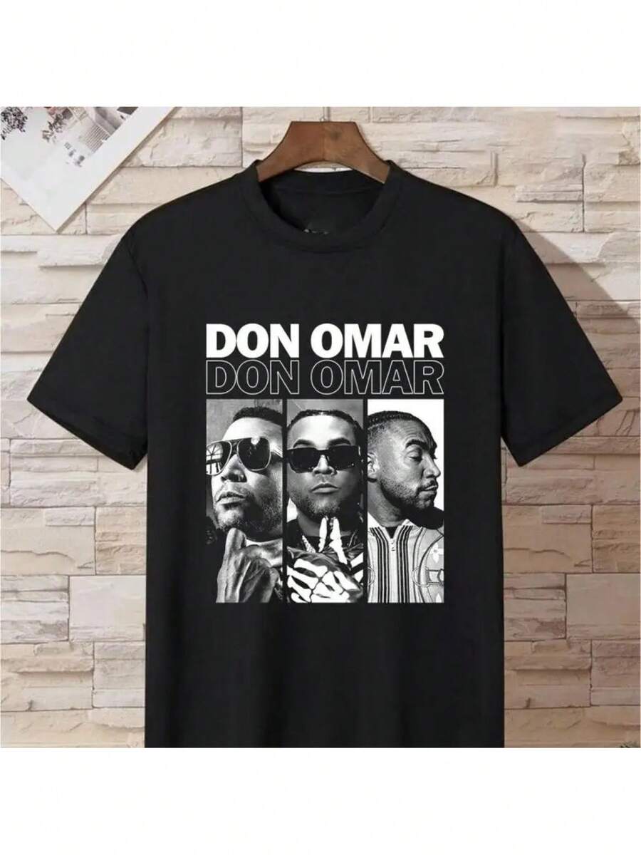 Camiseta de la gira de reggaeton de Don Omar disponible en tallas S a 3XL para hombres y mujeres. - Negro - Ver 1