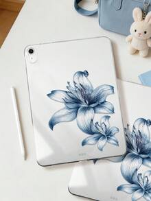 1 buah Casing Tablet TPU Soft Shell Motif Bunga Lili Biru Lukisan Tangan, Kompatibel dengan iPad 10.2/10.5/Air4/Air5/10.9/Pro 11"/Generasi ke-10/Air 11-In.(M2)-2024/Pro11-In.(M4)-2024/ Air 11-Inch (M3) 2025/ (A16) 11 Inch Generasi ke-11/Galaxy Tab A7 10.4 Inch/A8, Casing Pelindung Tablet TPU yang Segar/Menyenangkan/Personalisasi, Cangkang Transparan Tanpa Slot Pena, Pena Hanya untuk Tampilan Tidak Termasuk, Cangkang Lembut Ultra Tipis Ringan - MultiWarna - View 4