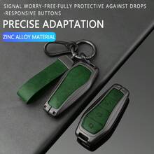 Zinc Alloy Key Case Compatible With BYD ATTO3 Dolphin Seal Tang Song Yuan PLUS DM-I EV, Full Coverage Key Shell With Leather Strap And Carabiner - Carabiner Leather Rope - View 6