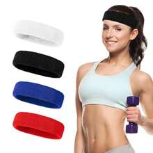 YQQ Lumbor37 Diademas Deportivas para La Cabeza 4 Pack Hombres y Mujeres Cabeza de Elástica Banda para El Sudor y Deportes para Correr Yoga Fútbol Baloncesto y Otros Deportes1256 - Blancol/Negro/Azu/Rojo - Ver 8