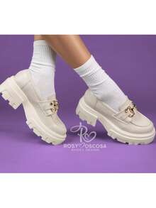 Women Loafers Shoes - Beige - View 4