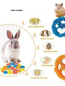 Happy Little Pet Rabbit Hamster Teeth Grinding Toy, Exquisite Luffa Crown Teeth Grinding Toy, Handmade Material Toy, Small Pet Toy, Birthday/Holiday Gift - View 7