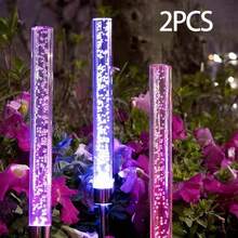 1/2pcs Solar Bubble Garden Lights, Crystal Stem 7-Color Changing LED Pathway Lights, IP65 Waterproof Auto On/Off Outdoor Landscape Lighting, Suitable For Garden, Yard, Lawn, Patio, Walkway, Wedding, Party, Holiday Decoration - Crystal Stick - View 15