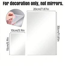 Flexible Self Adhesive Acrylic Mirror Wall Stickers 5Pcs Square Cuttable Non Glass Reflective Thickened Removable No Residue Easy Install Renter Friendly Personalized DIY Home Decor Wedding Table Bedroom Kitchen Dorm Graduation Housewarming - Silver - View 3